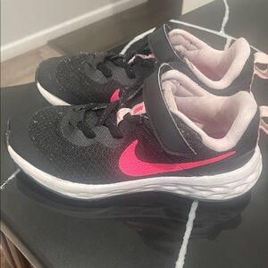 Nike Kids Black and Pink Athletic Sneakers
